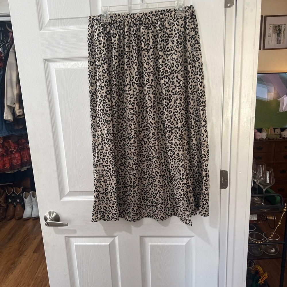 SHEIN Animal Print Midi Skirt